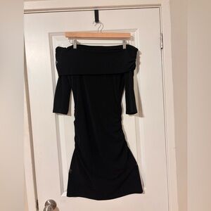 Moda International Black Off-Shoulder Long Sleeve Dress